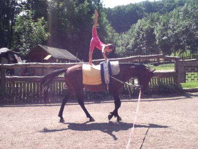 Selinas erste Versuche am Pferd zu turnen!
